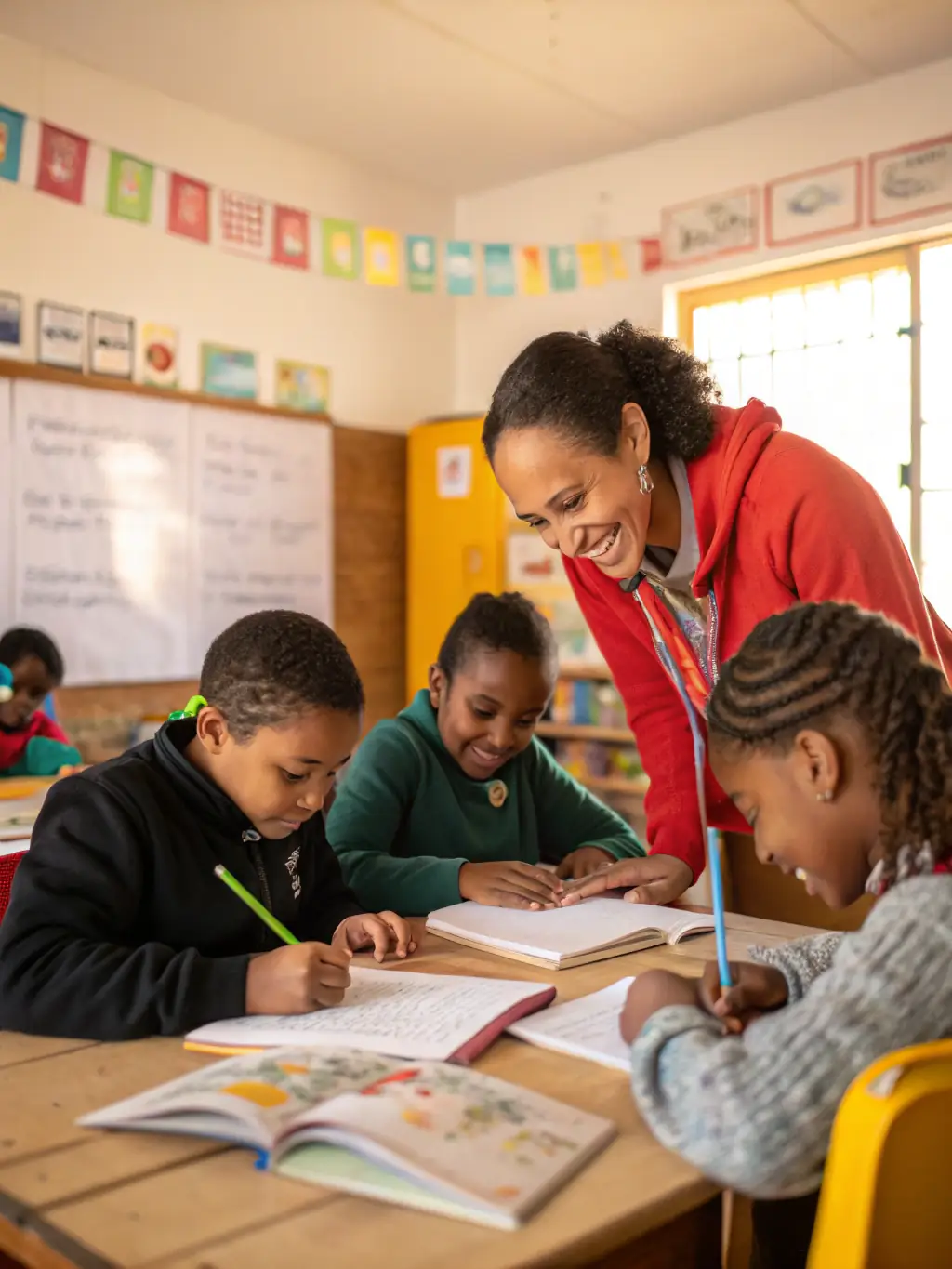 A group of students participating in a mentorship program, receiving guidance and support from adult mentors, showcasing the positive impact of ASS PARENTS ELEVES ECOLES PUBLIQUES.
